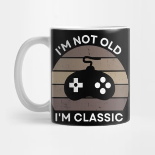 I'm not old, I'm Classic | Game Controller | Retro Hardware | Sepia | Vintage Sunset | '80s '90s Video Gaming Mug